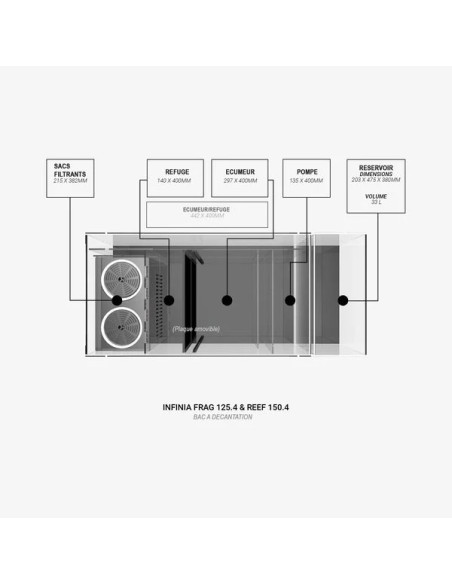 Infinia Reef 150.4 Blanc WATERBOX - Aquarium Récifal 400 L