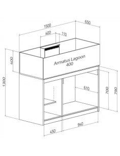 Aquarium AQUA MEDIC Armatus Lagoon 400 + meuble blanc - 355 Litres 2