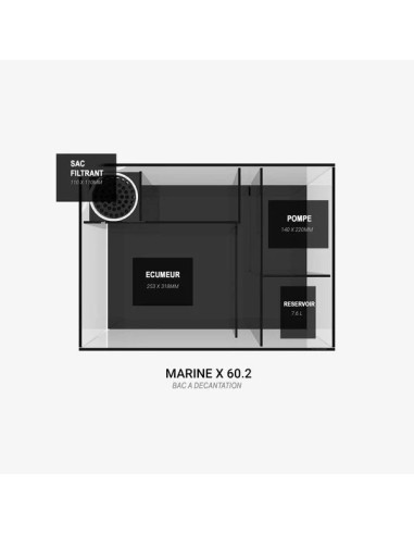 Marine X 60.2 Noir WATERBOX - Aquarium Marin 136 L