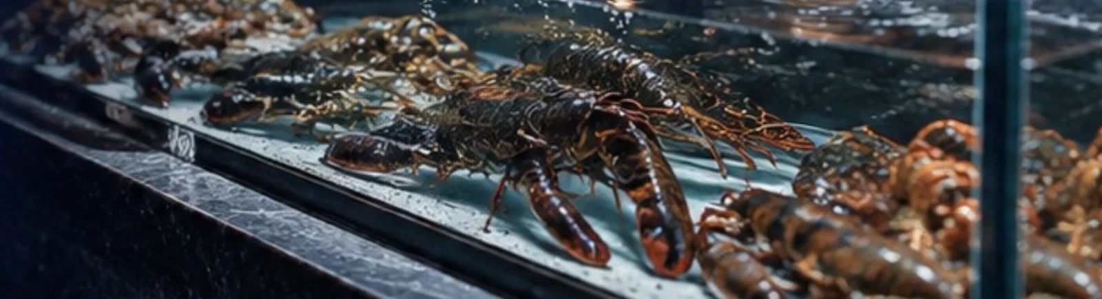Homards dans un vivier professionnel